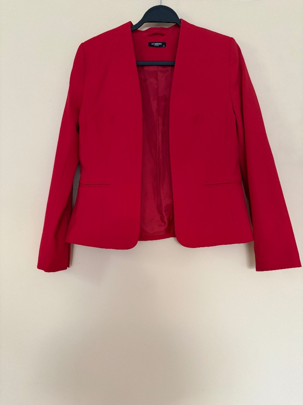 LC Waikiki Formal Red Collarless Blazer - Size 38 (EU)